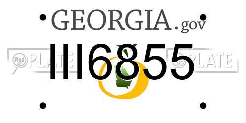 III6855 Georgia License Plate