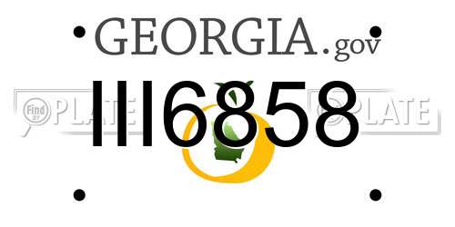 III6858 Georgia License Plate