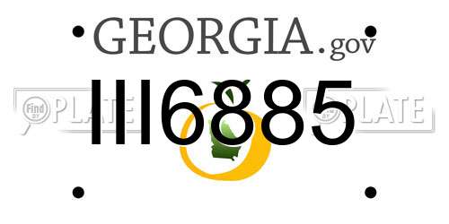 III6885 Georgia License Plate