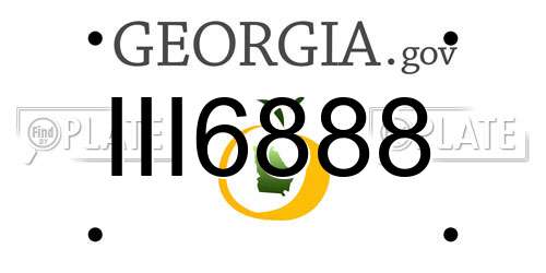 III6888 Georgia License Plate
