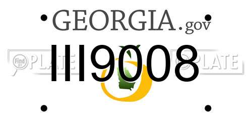 III9008 Georgia License Plate