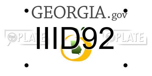 IIID92 Georgia License Plate