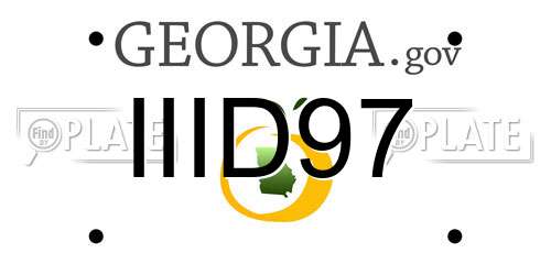 IIID97 Georgia License Plate