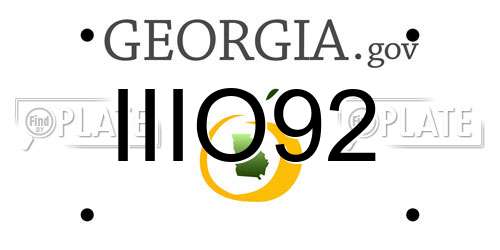 IIIO92 Georgia License Plate