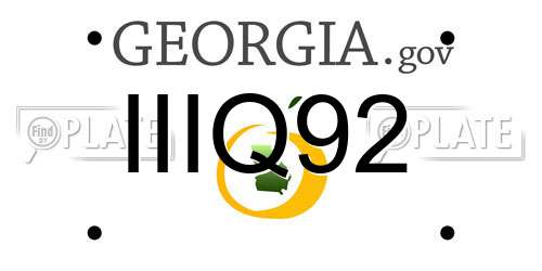 IIIQ92 Georgia License Plate