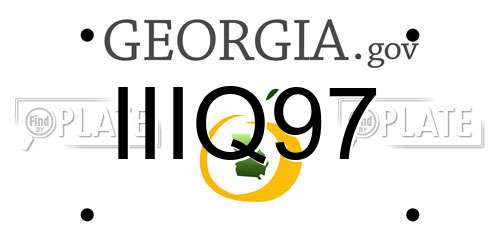 IIIQ97 Georgia License Plate