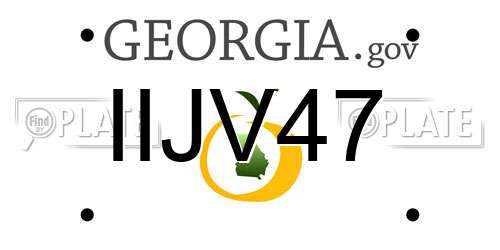 IIJV47 Georgia License Plate