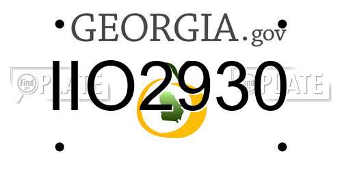IIO2930 Georgia License Plate