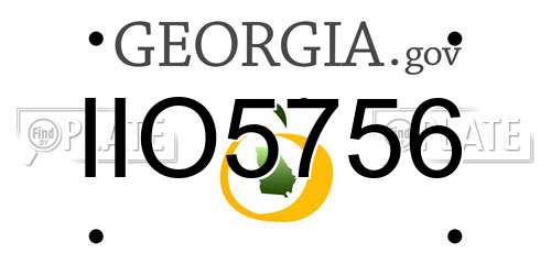 IIO5756 Georgia License Plate