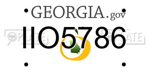 IIO5786 Georgia License Plate