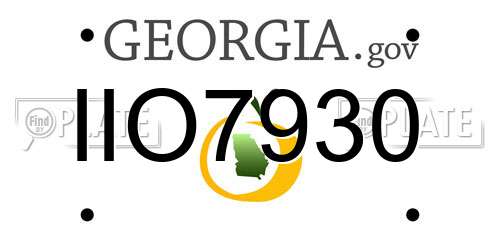 IIO7930 Georgia License Plate