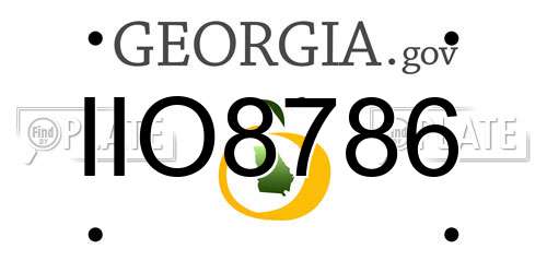 IIO8786 Georgia License Plate