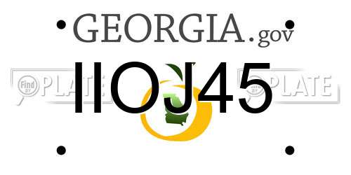 IIOJ45 Georgia License Plate