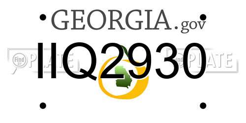 IIQ2930 Georgia License Plate