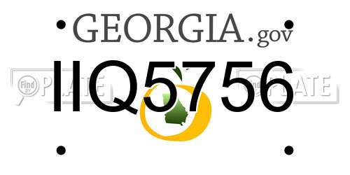 IIQ5756 Georgia License Plate