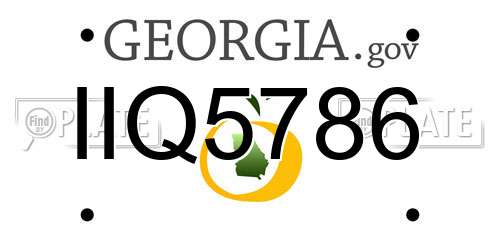IIQ5786 Georgia License Plate