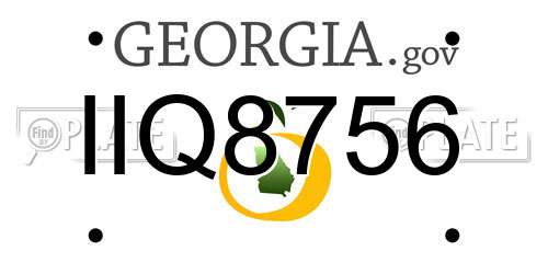 IIQ8756 Georgia License Plate