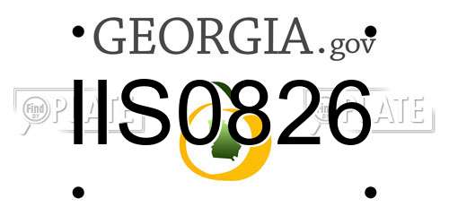 IIS0826 Georgia License Plate