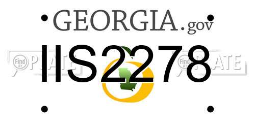 IIS2278 Georgia License Plate