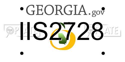 IIS2728 Georgia License Plate