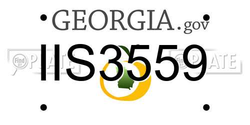 IIS3559 Georgia License Plate
