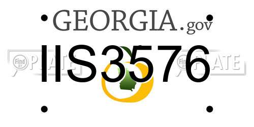 IIS3576 Georgia License Plate