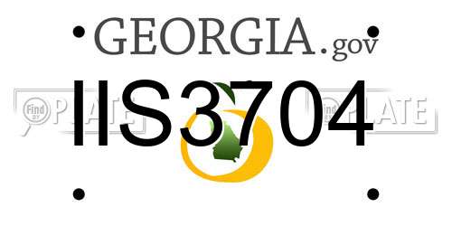 IIS3704 Georgia License Plate