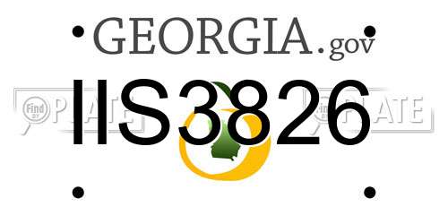 IIS3826 Georgia License Plate