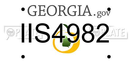 IIS4982 Georgia License Plate