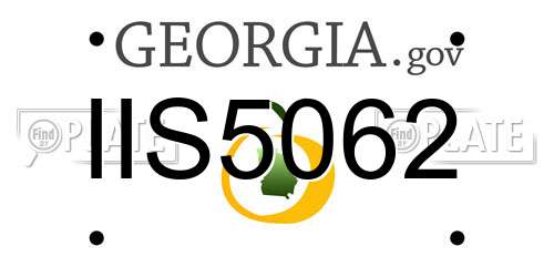 IIS5062 Georgia License Plate