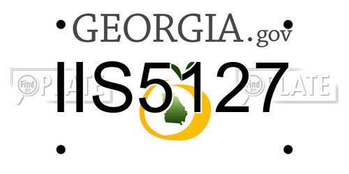 IIS5127 Georgia License Plate