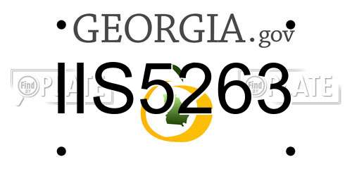 IIS5263 Georgia License Plate