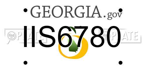 IIS6780 Georgia License Plate