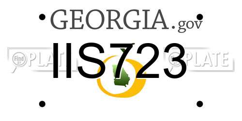 IIS723 Georgia License Plate