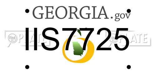 IIS7725 Georgia License Plate