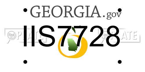 IIS7728 Georgia License Plate