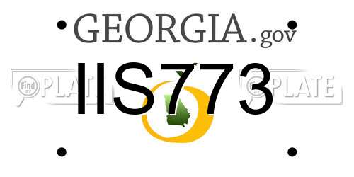 IIS773 Georgia License Plate