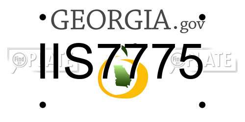 IIS7775 Georgia License Plate