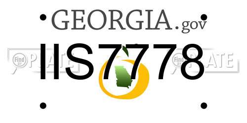 IIS7778 Georgia License Plate