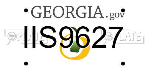 IIS9627 Georgia License Plate