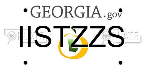 IISTZZS Georgia License Plate