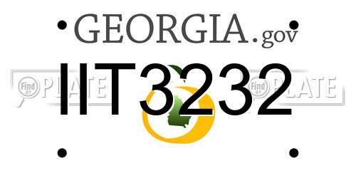 IIT3232 Georgia License Plate