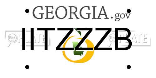 IITZZZB Georgia License Plate