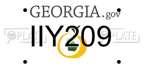 IIY209 Georgia License Plate