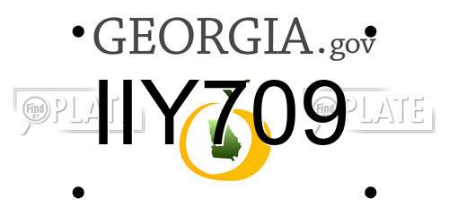 IIY709 Georgia License Plate