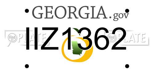 IIZ1362 Georgia License Plate