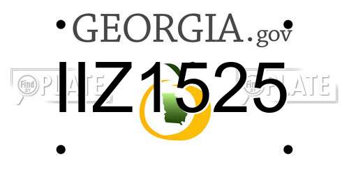 IIZ1525 Georgia License Plate