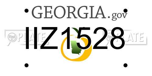 IIZ1528 Georgia License Plate
