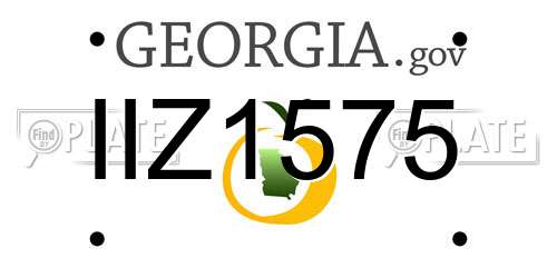 IIZ1575 Georgia License Plate