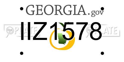 IIZ1578 Georgia License Plate